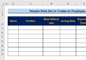 Cách tạo cơ sở dữ liệu nhân viên trong Excel (với các bước đơn giản)