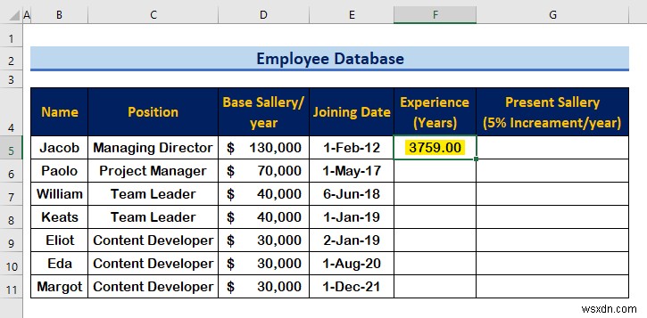 Cách tạo cơ sở dữ liệu nhân viên trong Excel (với các bước đơn giản)