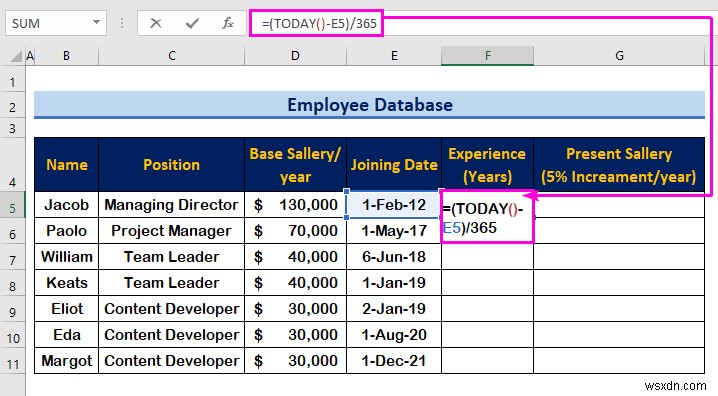 Cách tạo cơ sở dữ liệu nhân viên trong Excel (với các bước đơn giản)