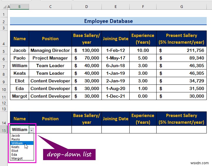 Cách tạo cơ sở dữ liệu nhân viên trong Excel (với các bước đơn giản)