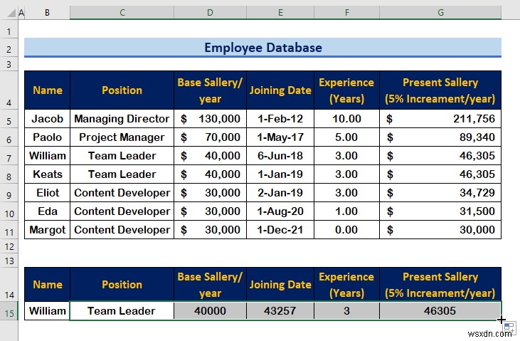 Cách tạo cơ sở dữ liệu nhân viên trong Excel (với các bước đơn giản)