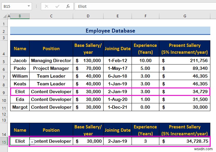 Cách tạo cơ sở dữ liệu nhân viên trong Excel (với các bước đơn giản)