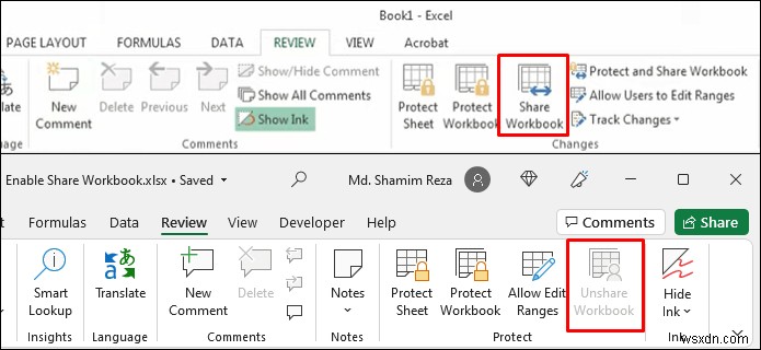 Cách bật Chia sẻ sổ làm việc trong Excel