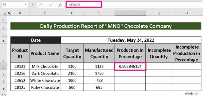 Cách tạo báo cáo sản xuất trong Excel (2 biến thể phổ biến)