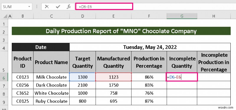 Cách tạo báo cáo sản xuất trong Excel (2 biến thể phổ biến)