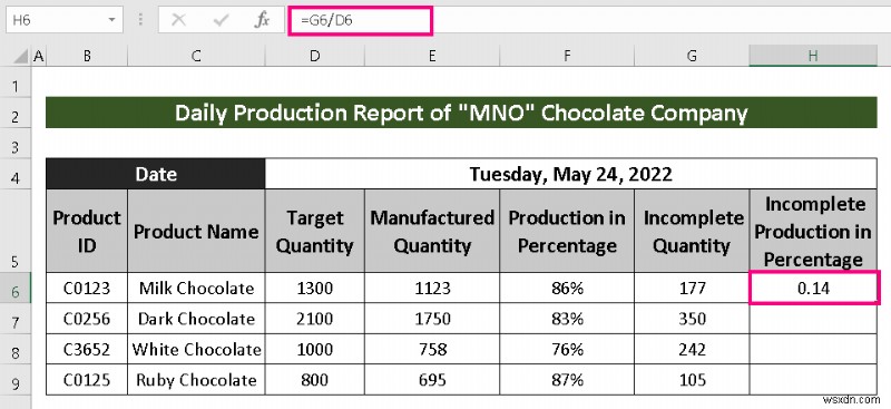 Cách tạo báo cáo sản xuất trong Excel (2 biến thể phổ biến)