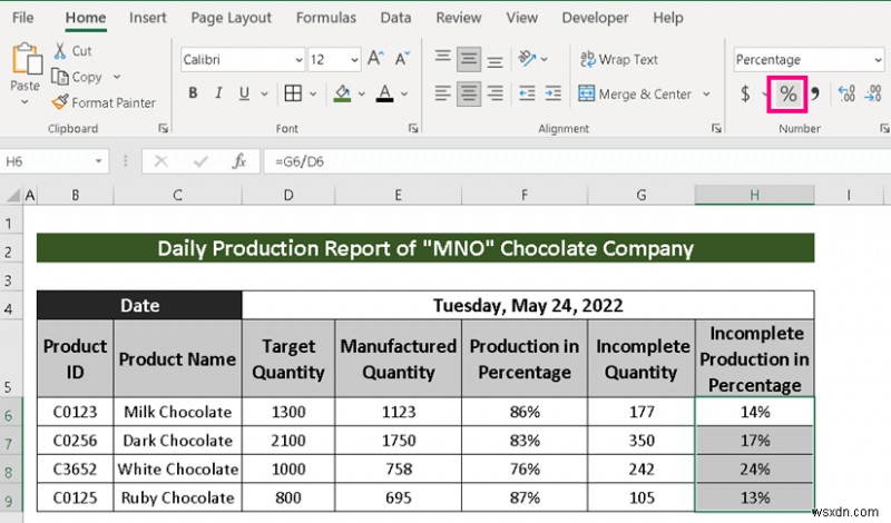 Cách tạo báo cáo sản xuất trong Excel (2 biến thể phổ biến)