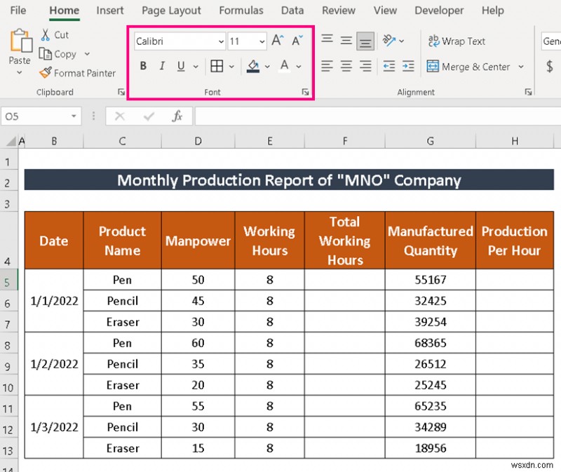 Cách tạo báo cáo sản xuất trong Excel (2 biến thể phổ biến)