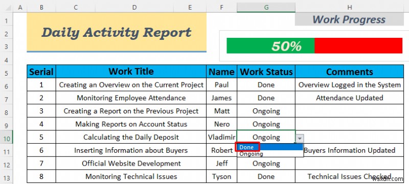 Cách tạo báo cáo hoạt động hàng ngày trong Excel (5 ví dụ dễ hiểu)