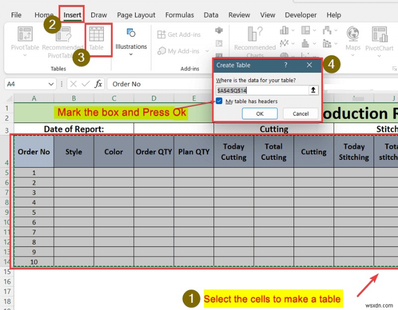 Cách lập báo cáo sản xuất hàng ngày trong Excel (Tải xuống mẫu miễn phí)