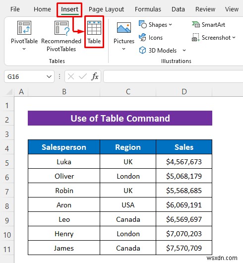 Cách chèn Slicer mà không có Pivot Table trong Excel