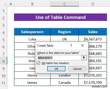 Cách chèn Slicer mà không có Pivot Table trong Excel