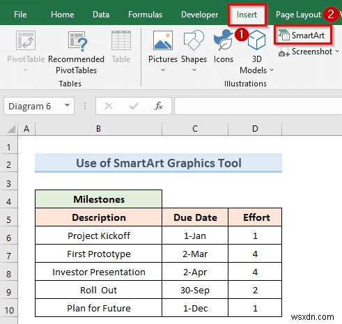 Cách tạo dòng thời gian dự án trong Excel (3 phương pháp đơn giản)