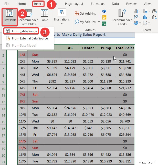 Cách tạo báo cáo bán hàng hàng ngày trong Excel (với các bước nhanh)