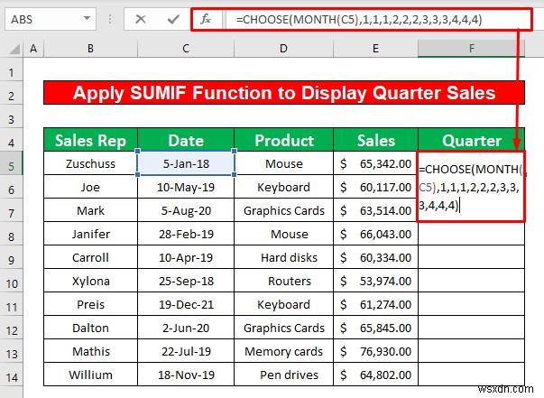 Tạo báo cáo hiển thị doanh số hàng quý trong Excel (với các bước đơn giản)