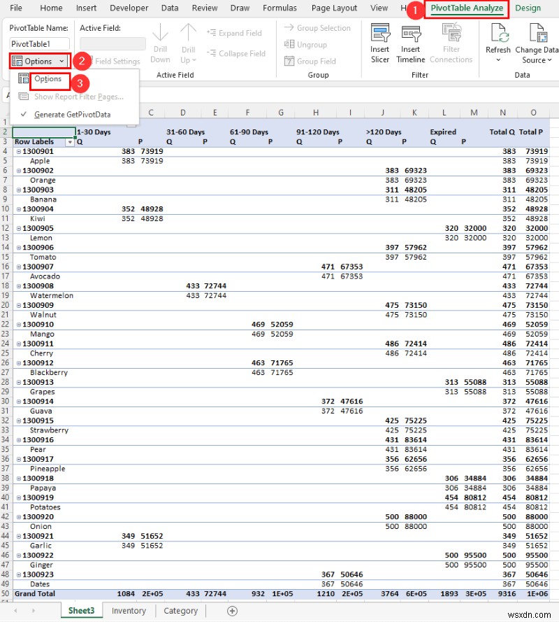 Cách tạo báo cáo tuổi tồn kho trong Excel (Nguyên tắc từng bước)
