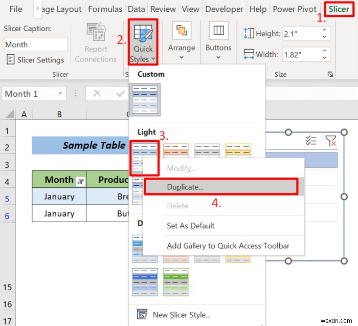 Cách thay đổi kích thước một trình cắt trong Excel (Với các bước nhanh)