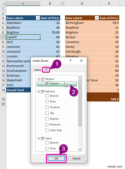 Kết nối Slicer với nhiều bảng tổng hợp từ nguồn dữ liệu khác nhau