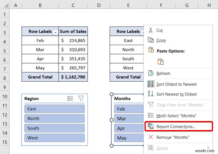 Excel Slicer cho nhiều bảng tổng hợp (Kết nối và sử dụng)