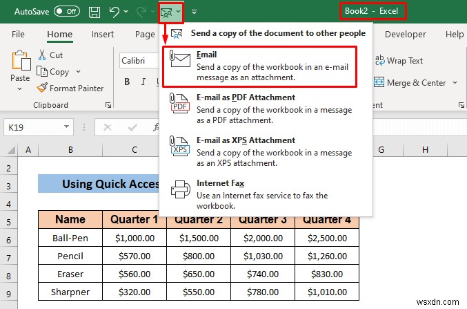 Cách gửi bảng tính Excel có thể chỉnh sửa qua email (3 phương pháp nhanh)