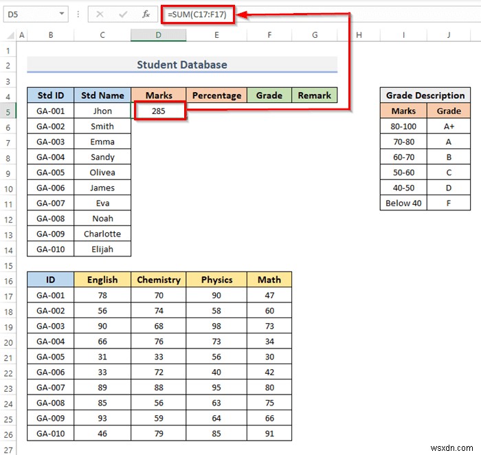 Cách tạo cơ sở dữ liệu sinh viên trong Excel (Với các bước đơn giản)
