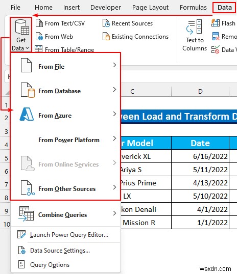 Sự khác biệt giữa tải và chuyển đổi dữ liệu trong Excel