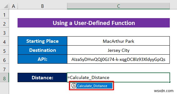 Cách tính khoảng cách trong Excel với Google Maps