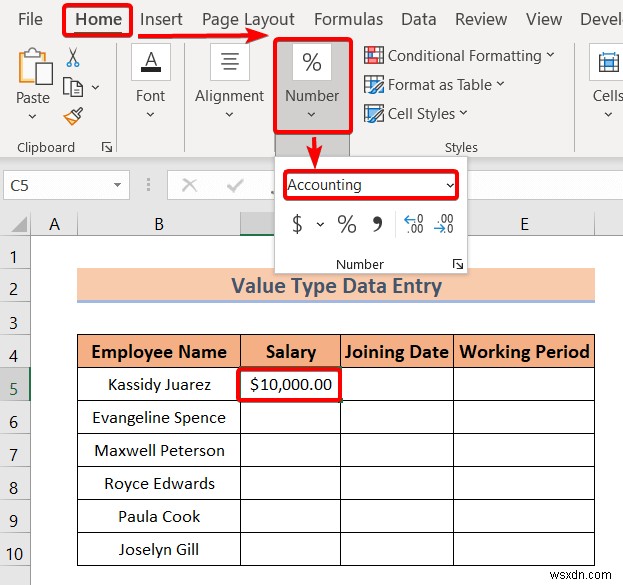 Các kiểu nhập dữ liệu trong Excel (Tổng quan nhanh)