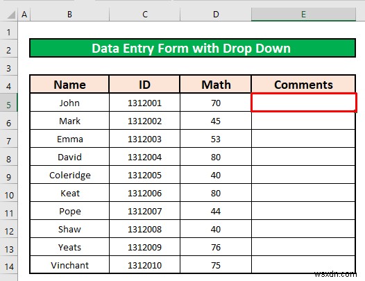 Cách tạo biểu mẫu nhập dữ liệu với danh sách thả xuống trong Excel (2 phương pháp)