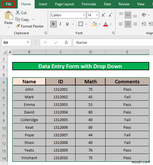 Cách tạo biểu mẫu nhập dữ liệu với danh sách thả xuống trong Excel (2 phương pháp)