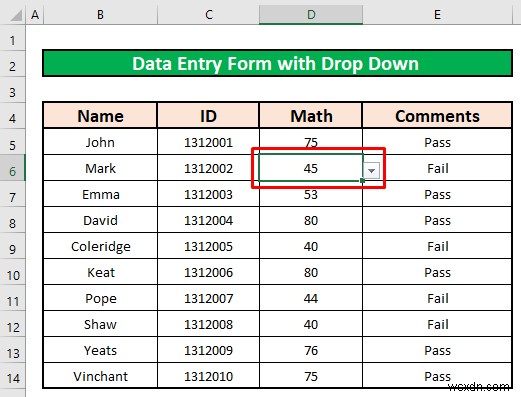 Cách tạo biểu mẫu nhập dữ liệu với danh sách thả xuống trong Excel (2 phương pháp)