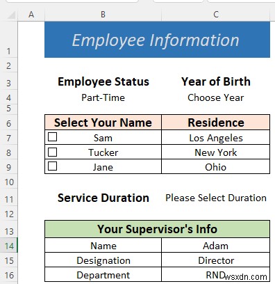 Cách tạo biểu mẫu có thể điền trong Excel (5 ví dụ phù hợp)