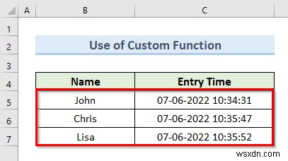 Cách tự động chèn mục nhập dữ liệu dấu thời gian trong Excel (5 phương pháp)