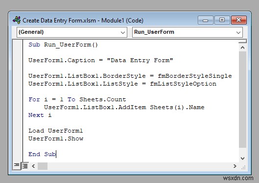 Cách tạo biểu mẫu nhập dữ liệu trong Excel VBA (với các bước đơn giản)