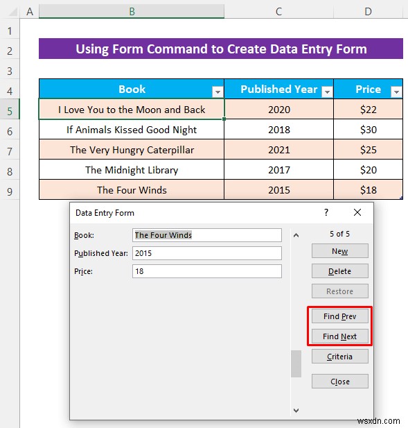 Cách tạo biểu mẫu nhập dữ liệu Excel mà không có UserForm