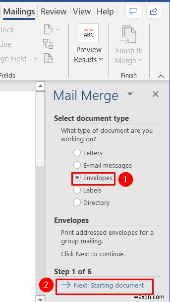 Kết hợp thư từ Excel sang Word Envelopes (2 Phương pháp dễ dàng)