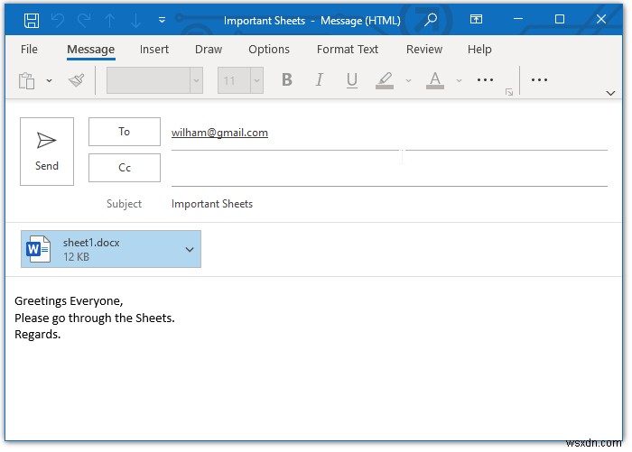 Cách kết hợp thư từ Excel sang Outlook với tệp đính kèm (2 Ví dụ)