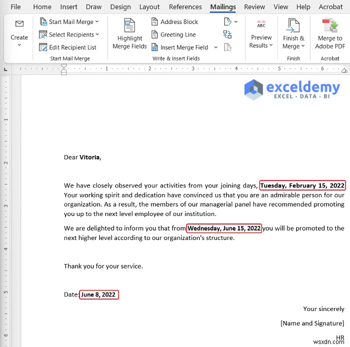 Cách thay đổi định dạng ngày trong kết hợp thư trong Excel (với các bước nhanh)