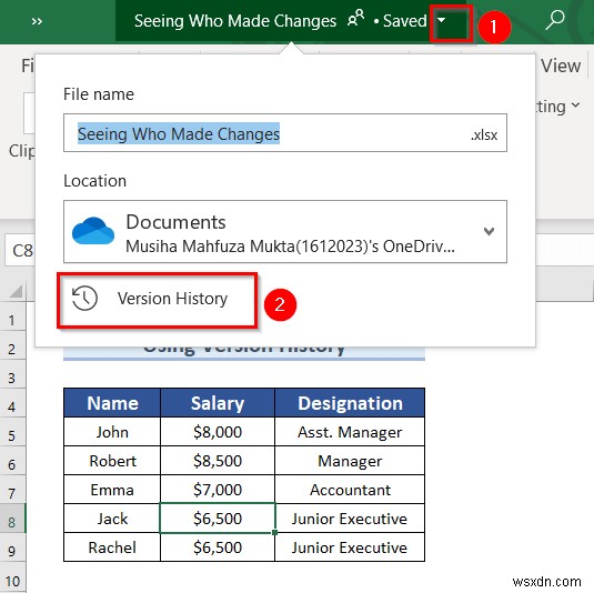 Cách xem ai đã thực hiện thay đổi trong Excel (6 phương pháp dễ dàng)