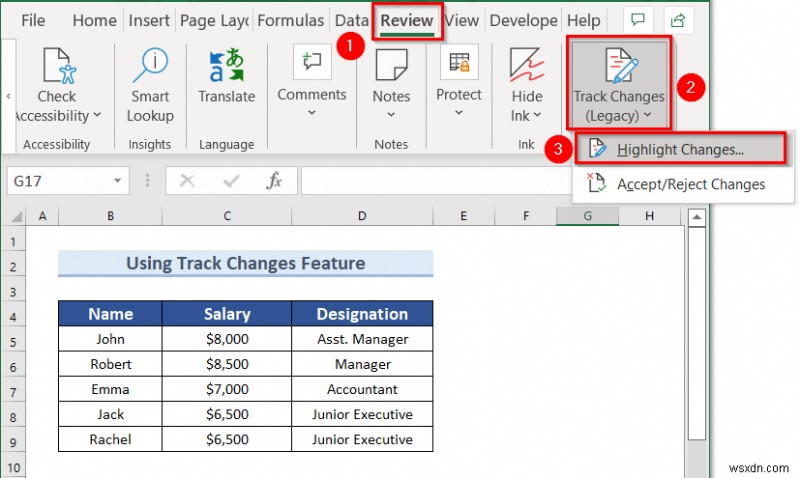 Cách xem ai đã thực hiện thay đổi trong Excel (6 phương pháp dễ dàng)