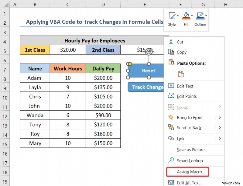 Cách sử dụng công thức để theo dõi thay đổi ô trong Excel (với các bước đơn giản)