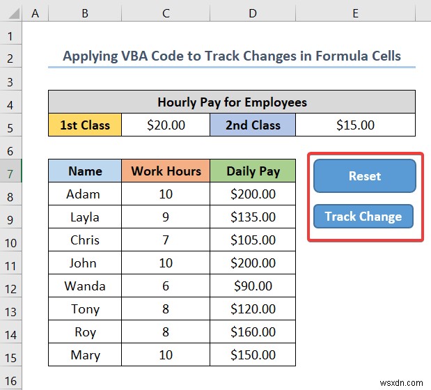 Cách sử dụng công thức để theo dõi thay đổi ô trong Excel (với các bước đơn giản)