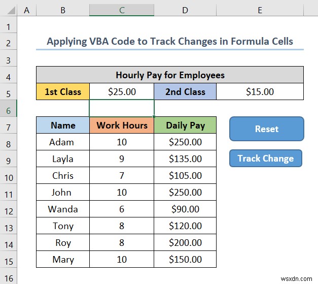 Cách sử dụng công thức để theo dõi thay đổi ô trong Excel (với các bước đơn giản)