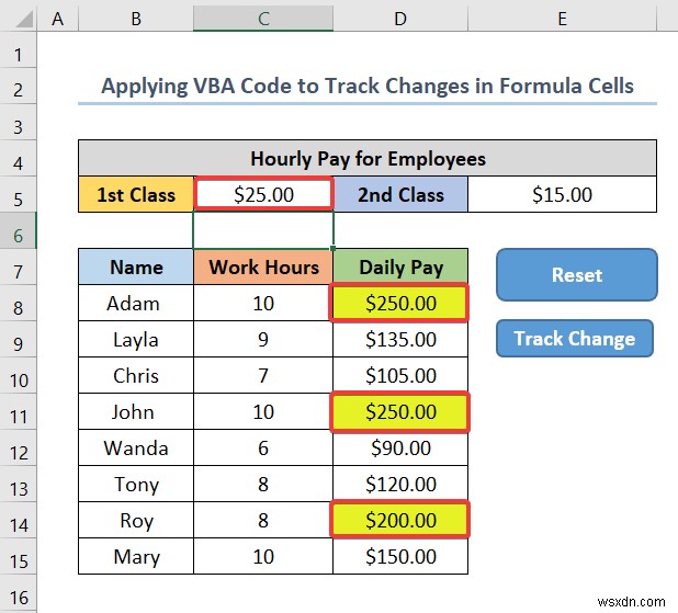 Cách sử dụng công thức để theo dõi thay đổi ô trong Excel (với các bước đơn giản)