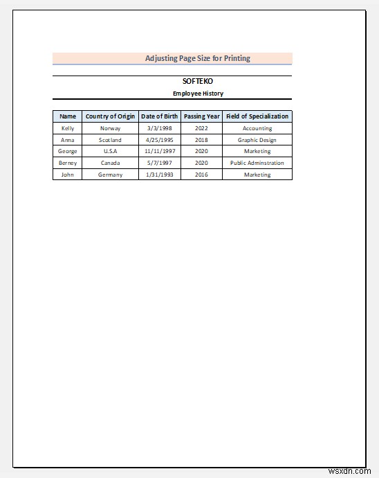 Cách điều chỉnh kích thước trang để in trong Excel (6 Thủ thuật nhanh)