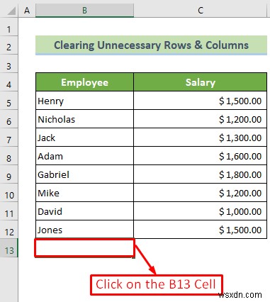 Cách đặt phần cuối của bảng tính Excel (3 cách hiệu quả)