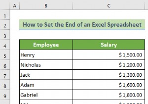 Cách đặt phần cuối của bảng tính Excel (3 cách hiệu quả)