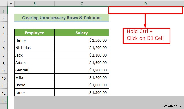 Cách đặt phần cuối của bảng tính Excel (3 cách hiệu quả)