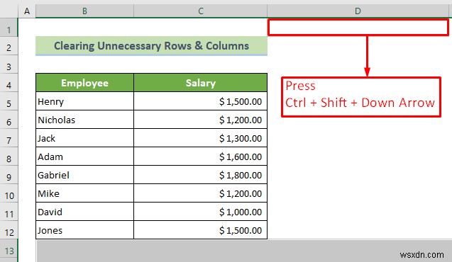 Cách đặt phần cuối của bảng tính Excel (3 cách hiệu quả)