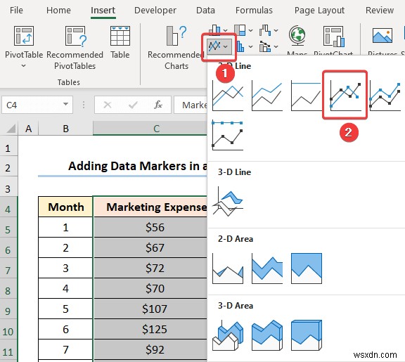 Cách thêm Dấu dữ liệu trong Excel (2 Ví dụ dễ dàng)